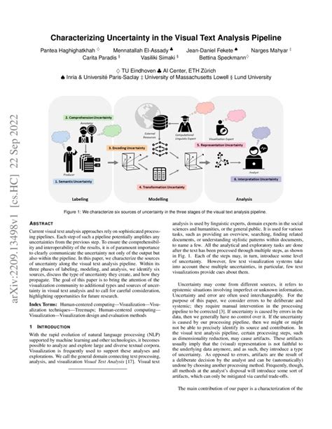 Characterizing Uncertainty in the Visual Text Analysis Pipeline | DeepAI