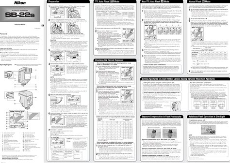 Nikon Sb 22S Owner S Manual
