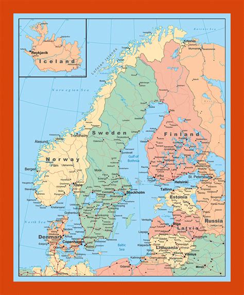 Political map of Scandinavia | Maps of Baltic and Scandinavia | Maps of Europe | GIF map | Maps ...