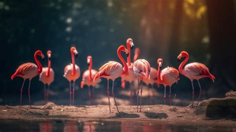 Premium AI Image | flamingo in its natural habitat ISO 100 generative ai