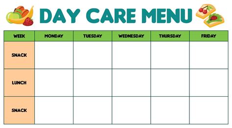 10 best free printable blank menu for day care – Artofit