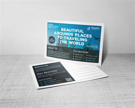 Modern Travel Postcard Design Template - Graphic Prime | Graphic Design Templates