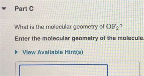 Answered: What is the molecular geometry of OF2? | bartleby