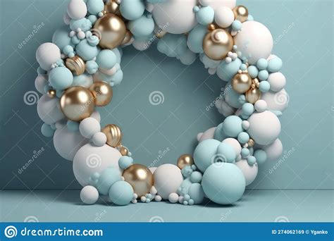 Birthday Balloon Garland. Illustration AI Generative Stock Illustration - Illustration of design ...