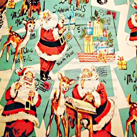 Vintage Christmas Wrapping Paper Printable Download North Pole - Etsy