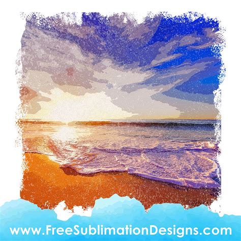 Beach Background PNG | Free Sublimation Print PNG File