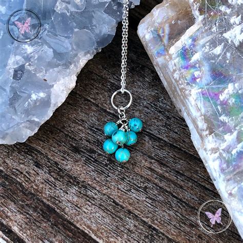 Turquoise Cluster December Birthstone Necklace