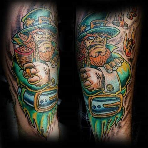 50 Leprechaun Tattoo Designs For Men - Irish Folklore Ink Ideas