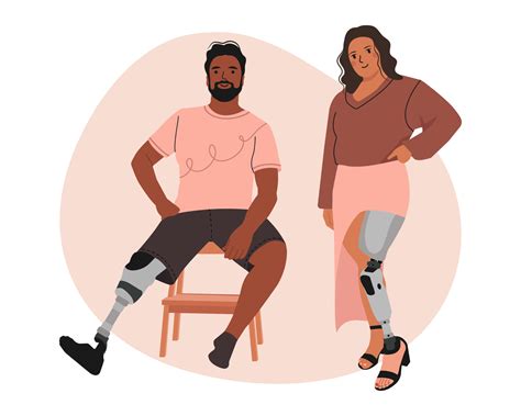 Couple of special People. People Prosthesis, amputation, inclusion. Vector illustration. 9668019 ...