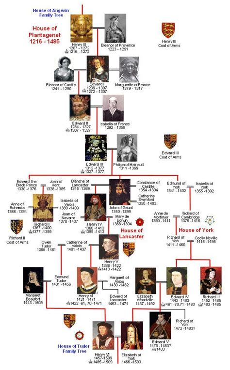 The Plantagenet family tree, which ended when Henry VII (Anne Boleyn's father in law) overthrew ...