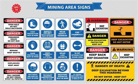 Mining area signs Stock Vector Image by ©coolvectormaker #117049372