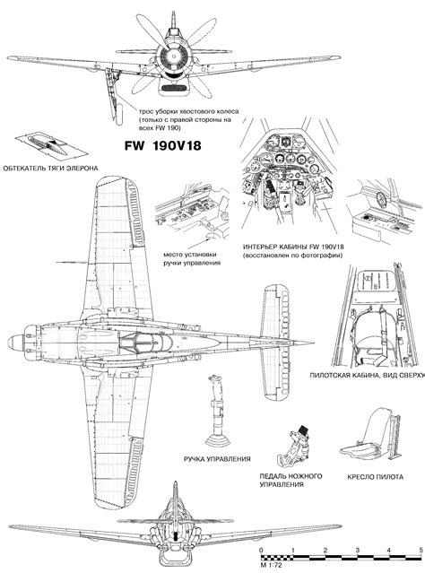 Focke-Wulf Fw 190 Blueprint - Download free blueprint for 3D modeling