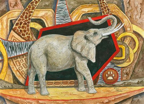 Good Luck Elephant Painting by Elinor Sethman