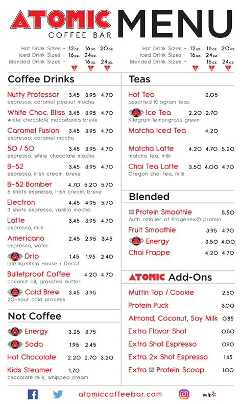 Drink Menu – Atomic Coffee Bar