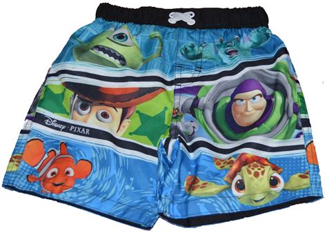 NWT AUTHENTIC DISNEY PIXAR TODDLER CHARACTER SWIM TRUNKS BOYS