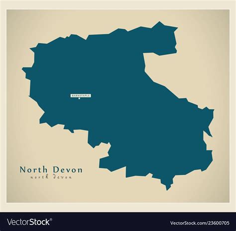 Modern Map - North Devon district UK...