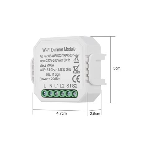 Tuya 2-Channel Dimmer Module WiFi Dimmable Switch for Lights