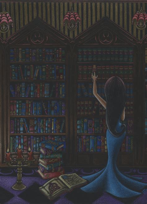 mj art, gothic, library, dark art, illustration, books, haunted, | Dark art, Art, Cool art