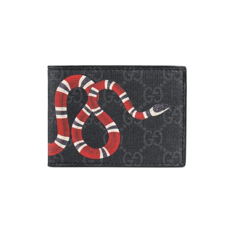 Gucci Kingsnake Print Gg Supreme Wallet In Black ,grey | ModeSens