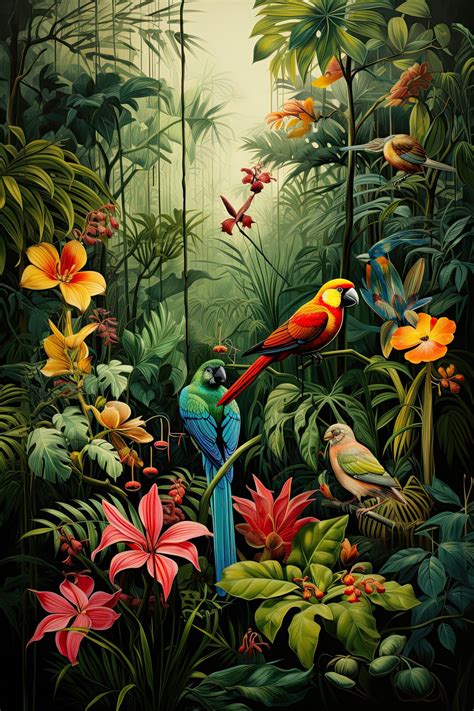 Relaxing Bird Sounds | Tropical art print, Mural art, Canvas art ...