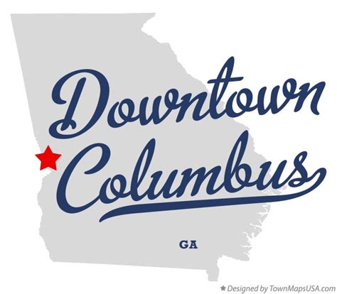 Map of Downtown Columbus, GA, Georgia