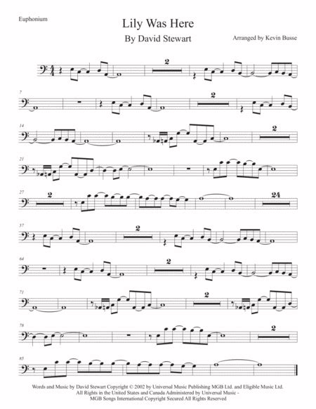 Lily Was Here (arr. Kevin Busse) by David Stewart int. C.Dulfer Sheet Music for Brass Solo at ...