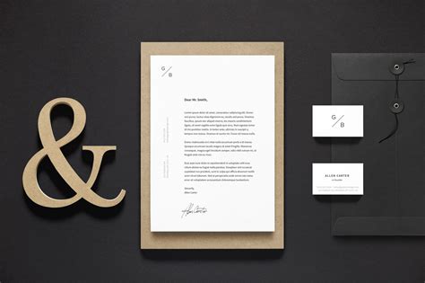 Free A4 Letterhead & Business Card Stationery Mockup PSD - Good Mockups