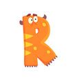 Cartoon character monster letter r Royalty Free Vector Image