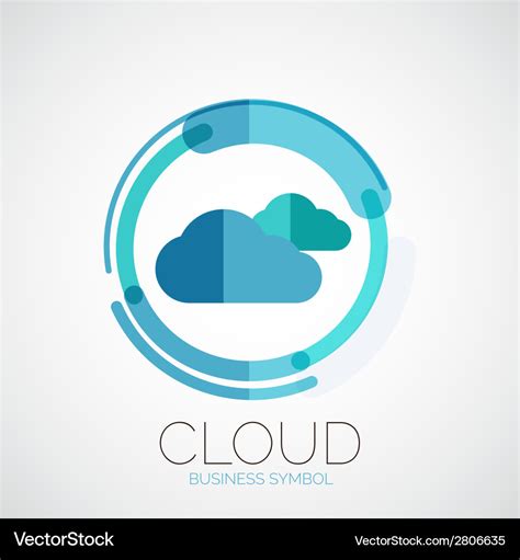 Cloud storage company logo minimal design Vector Image