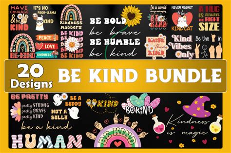 Be Kind Bundle 20 SVG By Pecgine | TheHungryJPEG