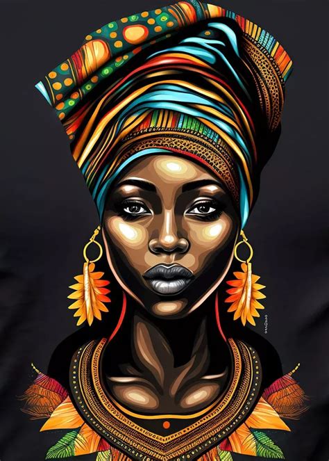 Beautiful 'African woman' Poster Print by DorthyToy Printed on Metal ...