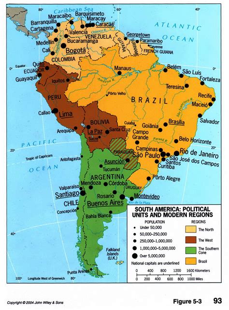 South America political divisions and regions 2004 - Full size