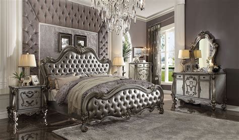 Versailles II Platinum King Size Bed 26837EK Acme Corporation King Size ...