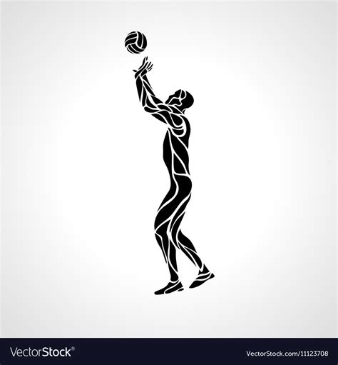 Volleyball setter silhouette Royalty Free Vector Image