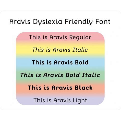 Aravis Dyslexia Friendly Font: Desktop Licence - Assistive Technology