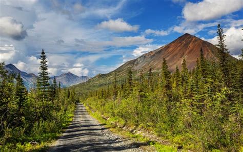 Road in Alaska stock image. Image of hill, landscape - 271712283