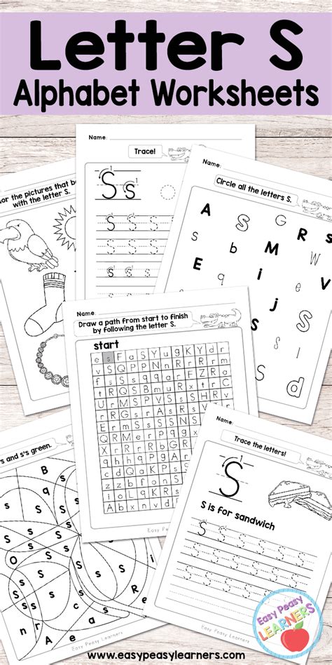 Free Printable Letter S Worksheets - Alphabet Worksheets Series | Letter s worksheets, Preschool ...