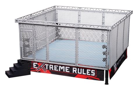 (All-in-One-Combo) WWE Authentic Scale Ring w/ Modern Day Steel Cage Accessory - Toy Wrestling ...