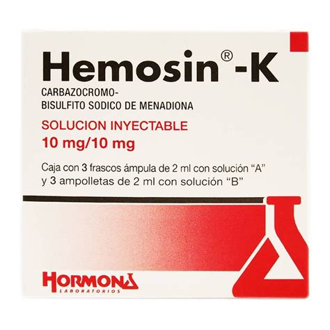 Hemosin K 10 mg/10 mg solución inyectable 3 pzas | Walmart