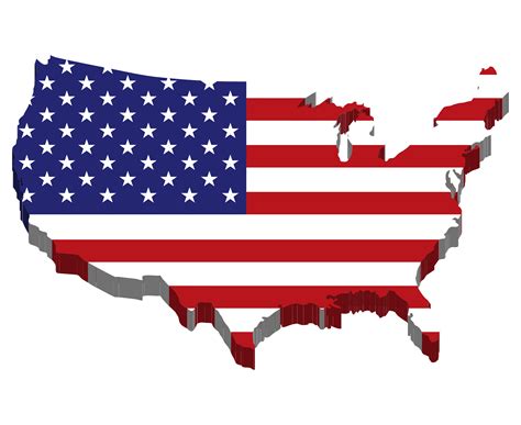 Flag Of The United States Map Clip Art American Flag Png Download ...