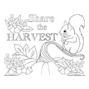 Share the Harvest Autumn Coloring Page