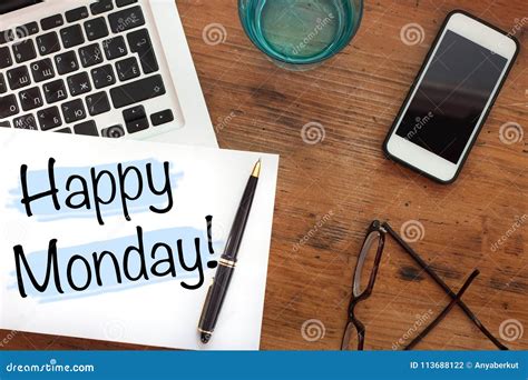 Happy monday stock photo. Image of computer, desktop - 113688122