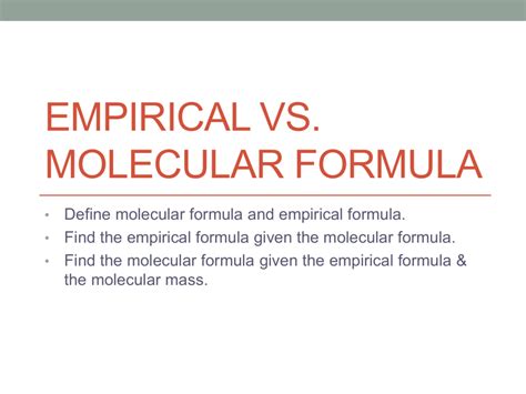 Empirical vs. Molecular Formula