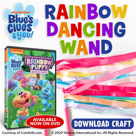 Rainbow Dancing Wand DIY Craft inspired by Blue's Clues & You: Rainbow Puppy Adventures