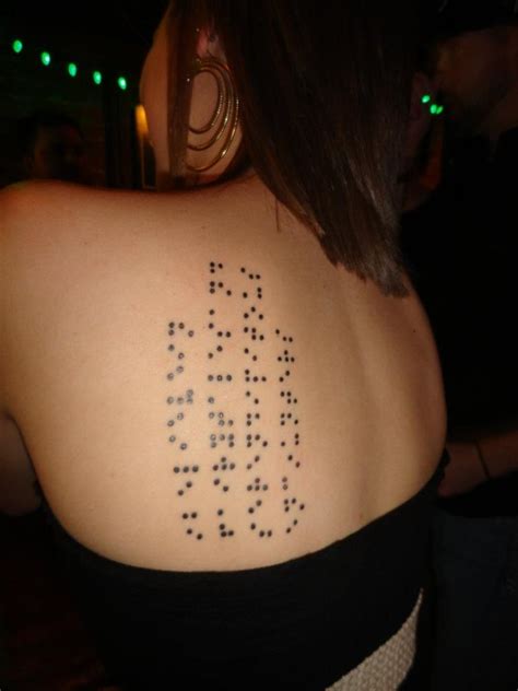 my braille shoulder tattoo | Braille tattoo, Tattoos, Line tattoos