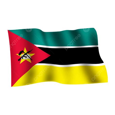 Mozambique Waving Flag On Transparent Background, Mozambique Flag, Waving Flag, Flag Mockup PNG ...