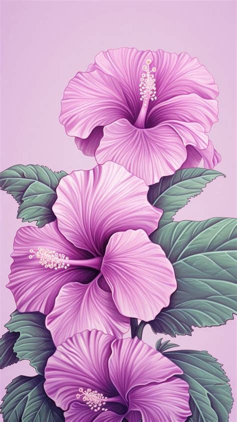 Vintage drawing purple hibiscus flower | Premium Photo Illustration - rawpixel