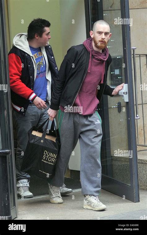 Dave Chambers and Bob McGlynn aka The Rubberbandits appear a little camera shy as they leave the ...