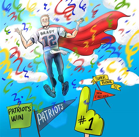 Patriots Win Super Bowl 51 Brady Cartoon Cartoon