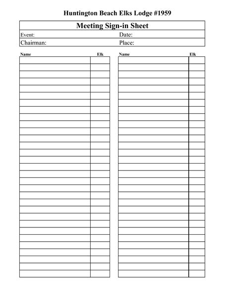 Blank Meeting Sign In Sheet - How to create a Meeting Sign In Sheet? Download this Blank Meeting ...